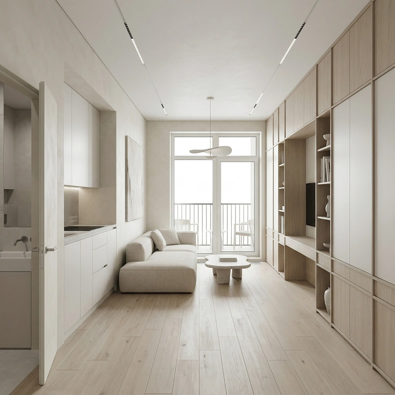 Дизайн гостиной в стиле Минимализм — фото интерьера от нейросети RoomGPT