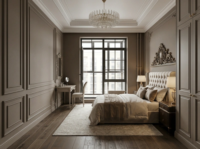 Дизайн интерьера в стиле Классика — Спальня от нейросети RoomGPT