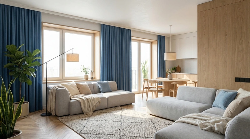 Дизайн интерьера в стиле Сканди — Гостиная от нейросети RoomGPT