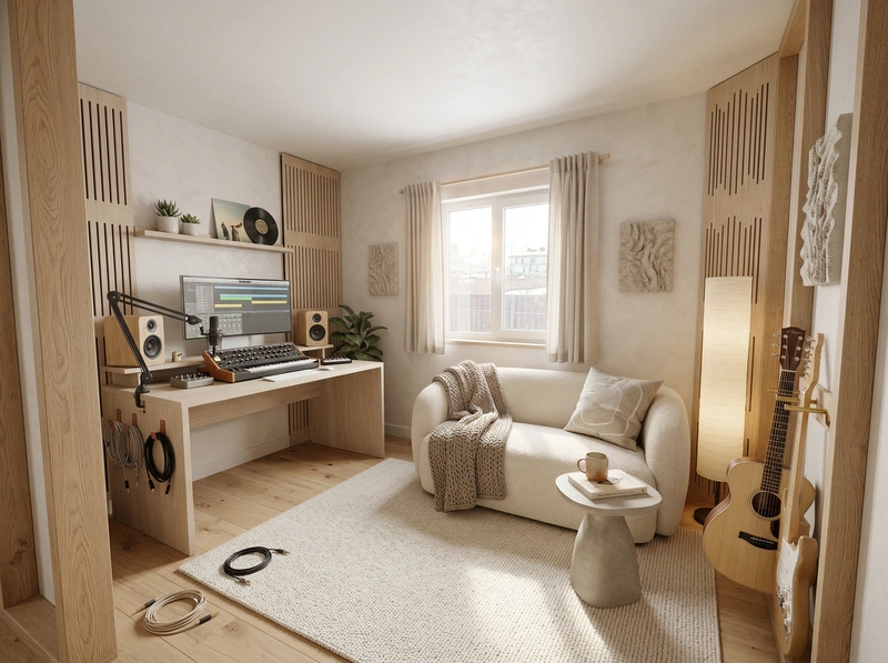 Дизайн интерьера в стиле Хюгге — Кабинет от нейросети RoomGPT