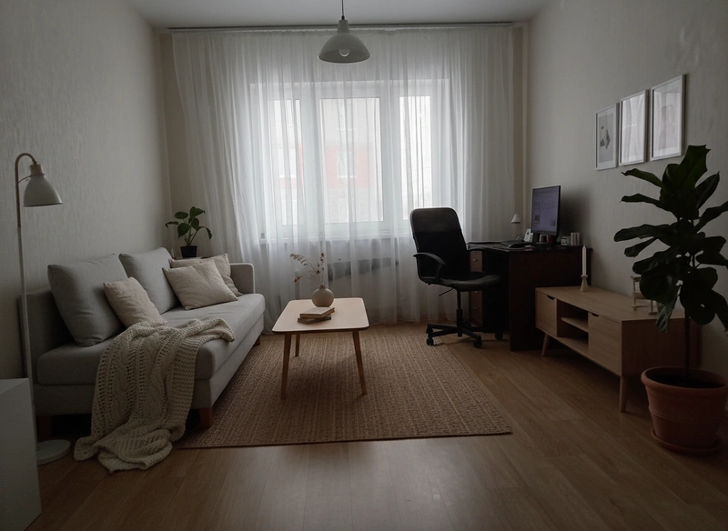 Дизайн интерьера в стиле Хюгге — Гостиная от нейросети RoomGPT