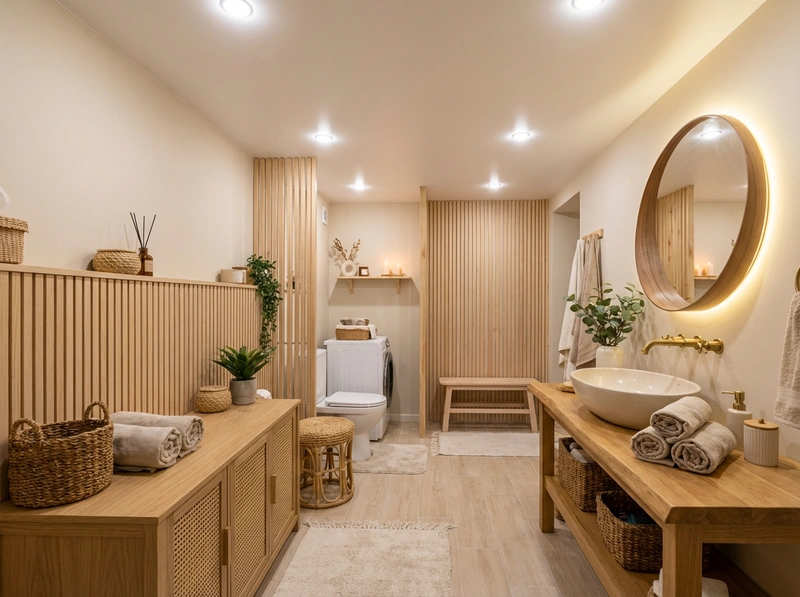 Дизайн интерьера в стиле Хюгге — Ванная от нейросети RoomGPT