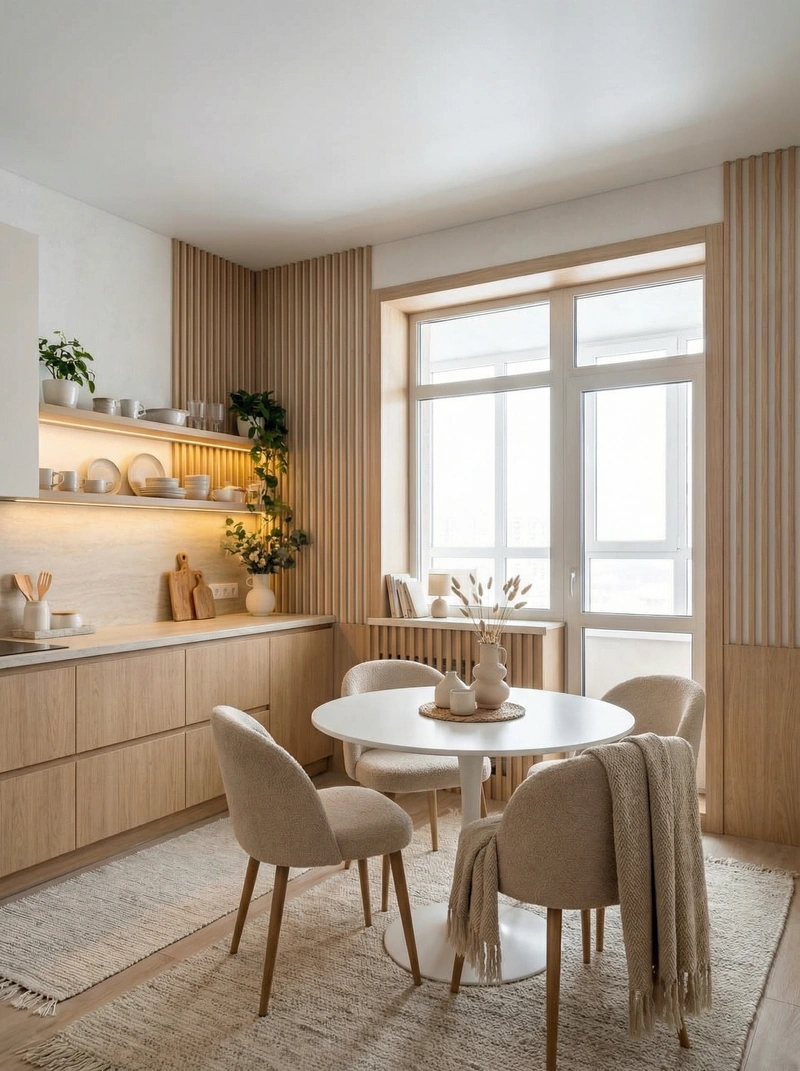 Дизайн интерьера в стиле Хюгге — Кухня от нейросети RoomGPT