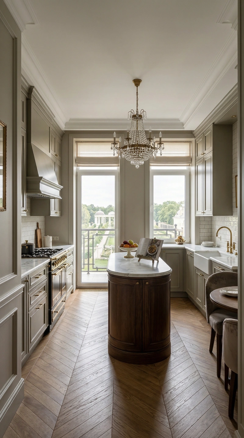 Дизайн интерьера в стиле Классика — Кухня от нейросети RoomGPT