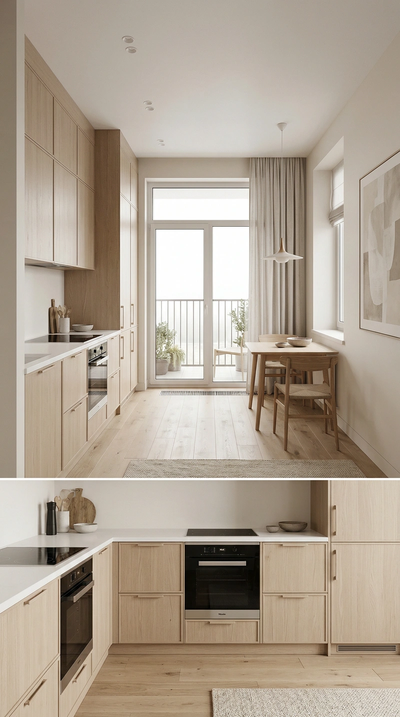 Дизайн интерьера в стиле Сканди — Кухня от нейросети RoomGPT