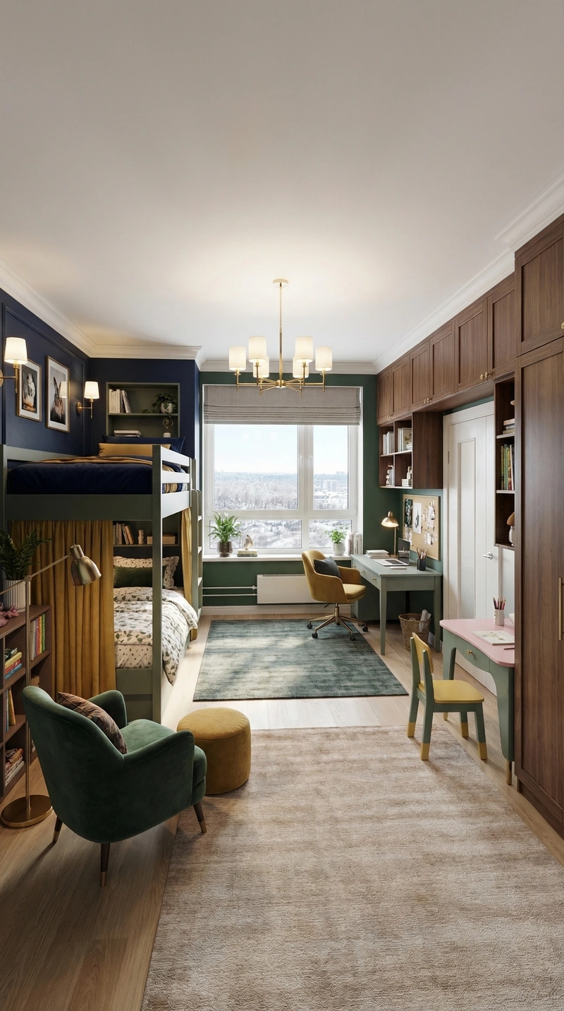 Дизайн детской в стиле Британский — фото интерьера от нейросети RoomGPT