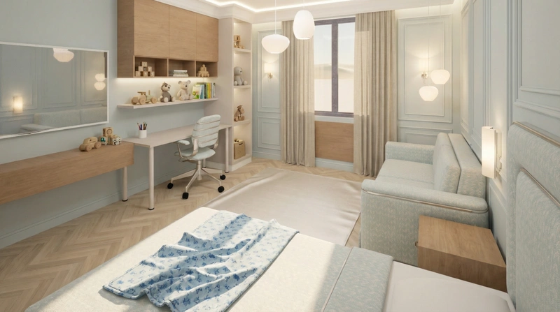 Дизайн интерьера в стиле Неоклассика — Детская от нейросети RoomGPT