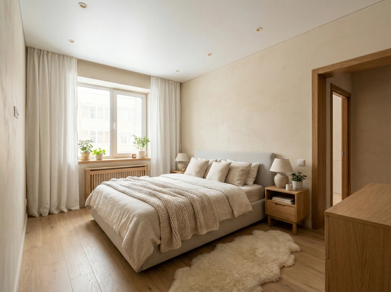 Дизайн интерьера в стиле Хюгге — Спальня от нейросети RoomGPT