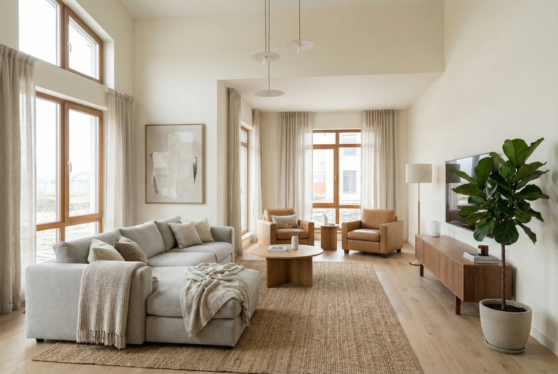 Дизайн интерьера в стиле Сканди — Гостиная от нейросети RoomGPT