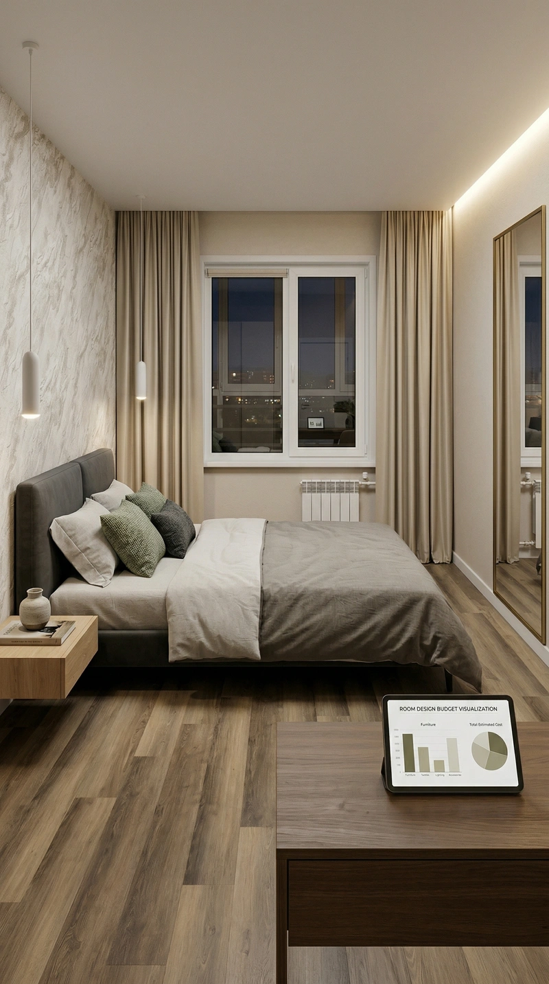 Дизайн спальни в стиле Минимализм — фото интерьера от нейросети RoomGPT