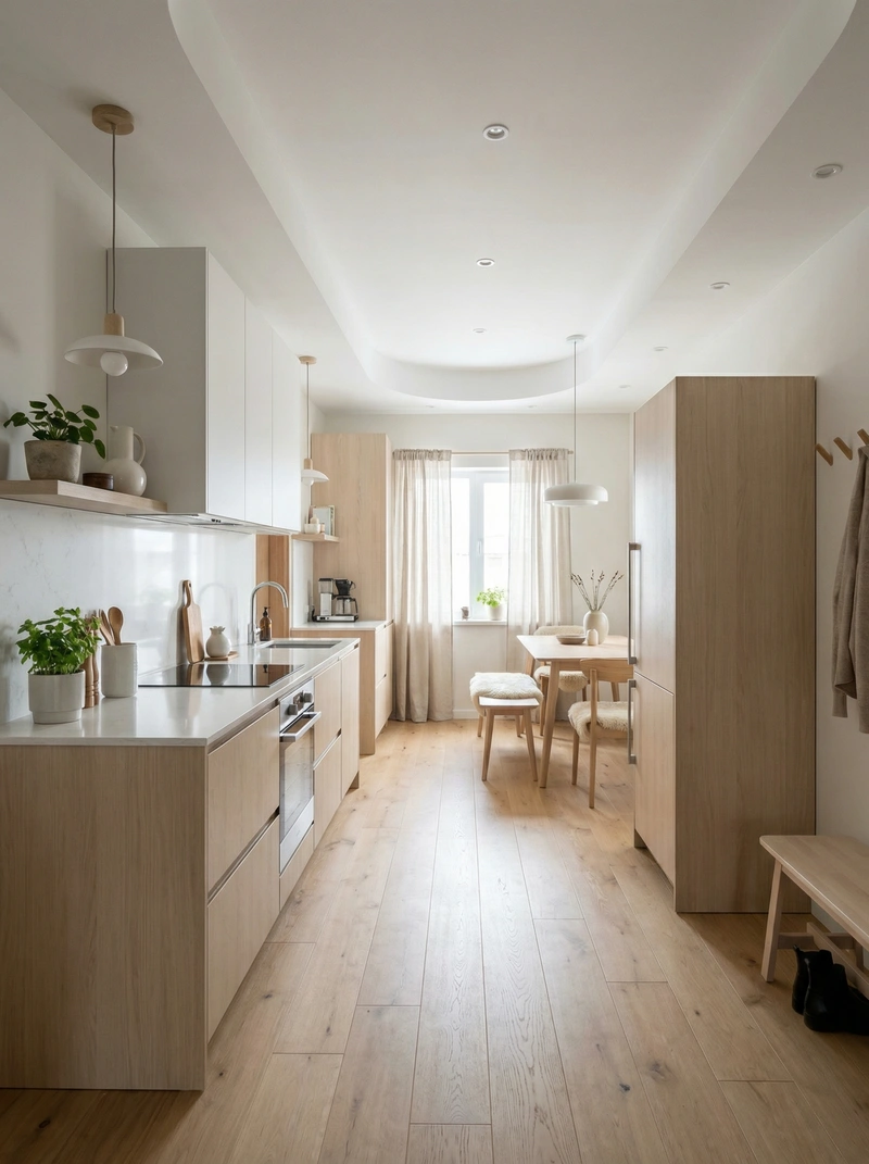 Дизайн интерьера в стиле Сканди — Кухня от нейросети RoomGPT