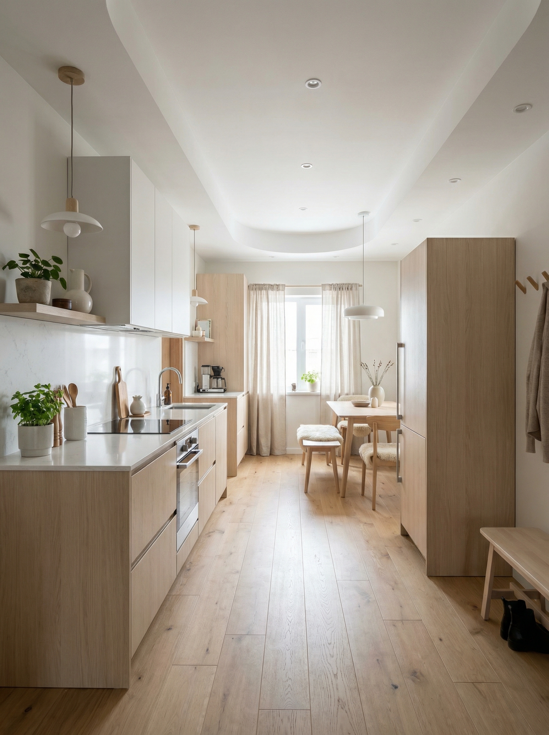 Дизайн кухни в стиле Сканди — фото интерьера от нейросети RoomGPT