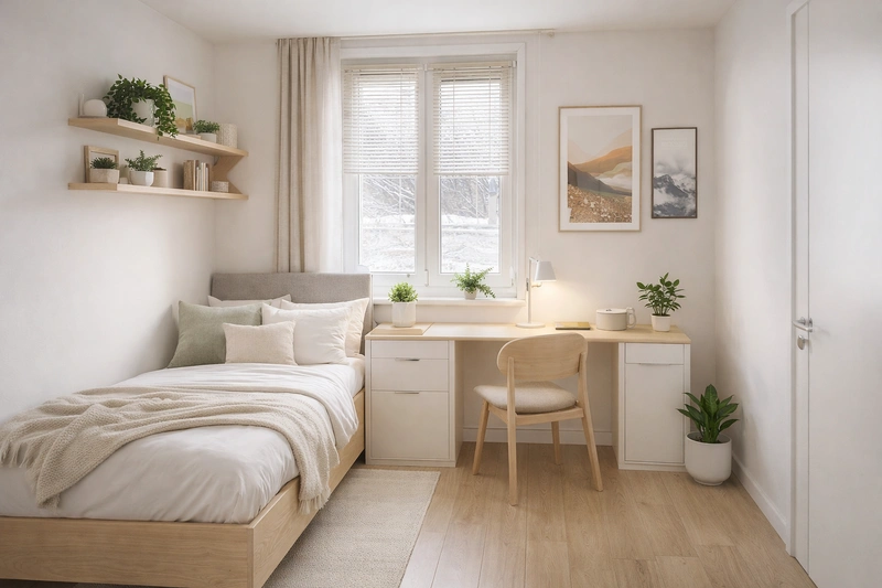 Дизайн интерьера в стиле Сканди — Спальня от нейросети RoomGPT
