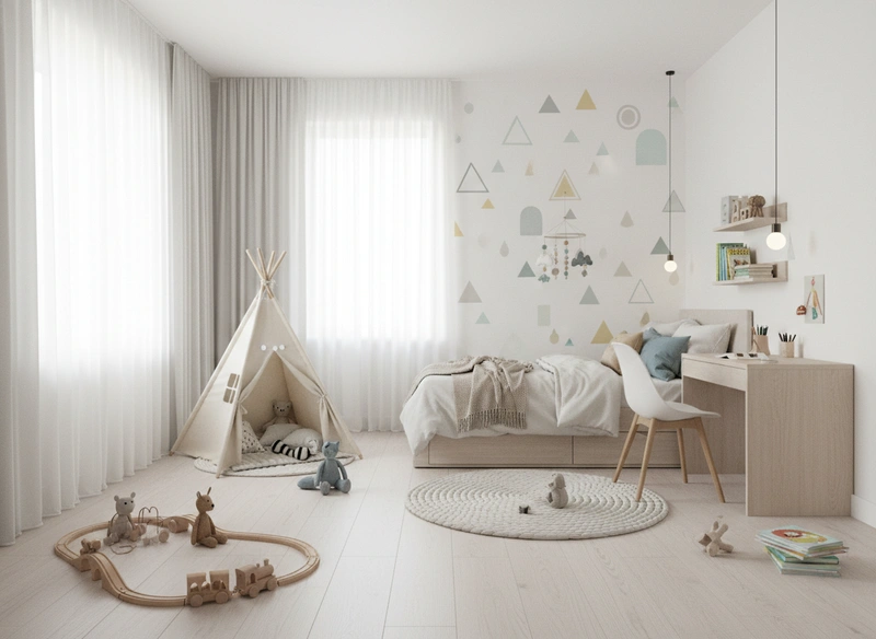 Дизайн интерьера в стиле Хюгге — Детская от нейросети RoomGPT