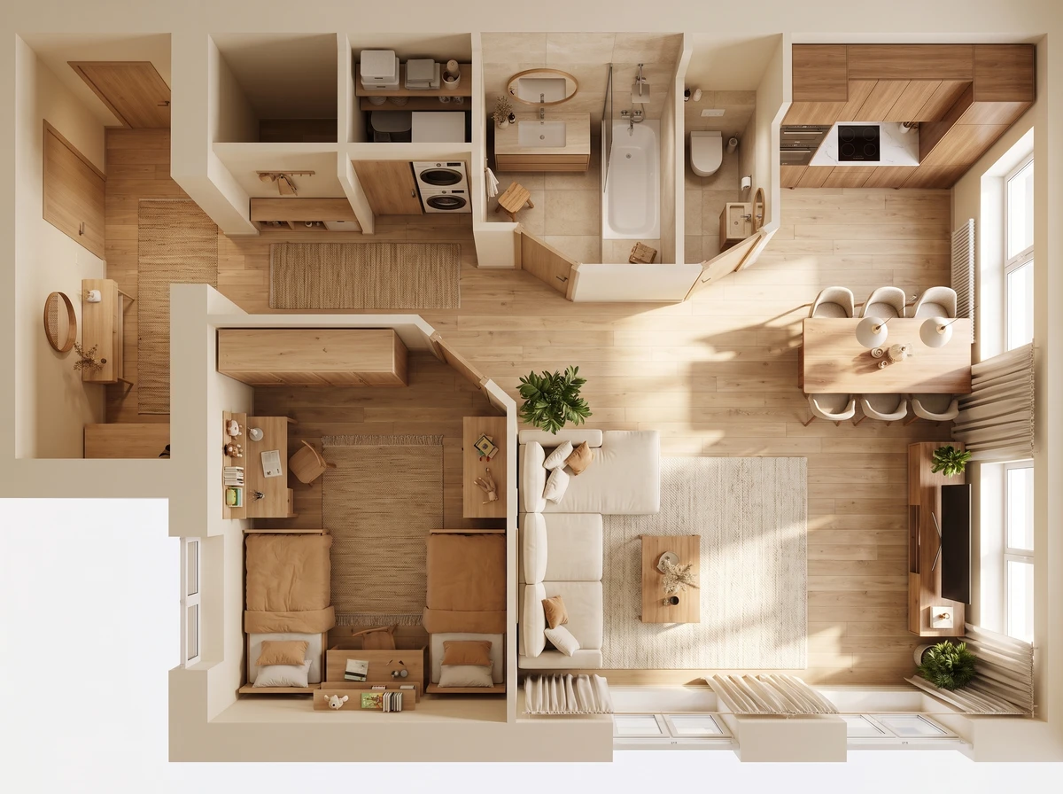Дизайн гостиной в стиле Минимализм — фото интерьера от нейросети RoomGPT