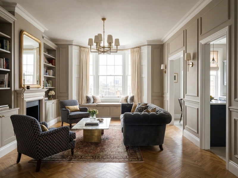 Дизайн интерьера в стиле Классика — Гостиная от нейросети RoomGPT