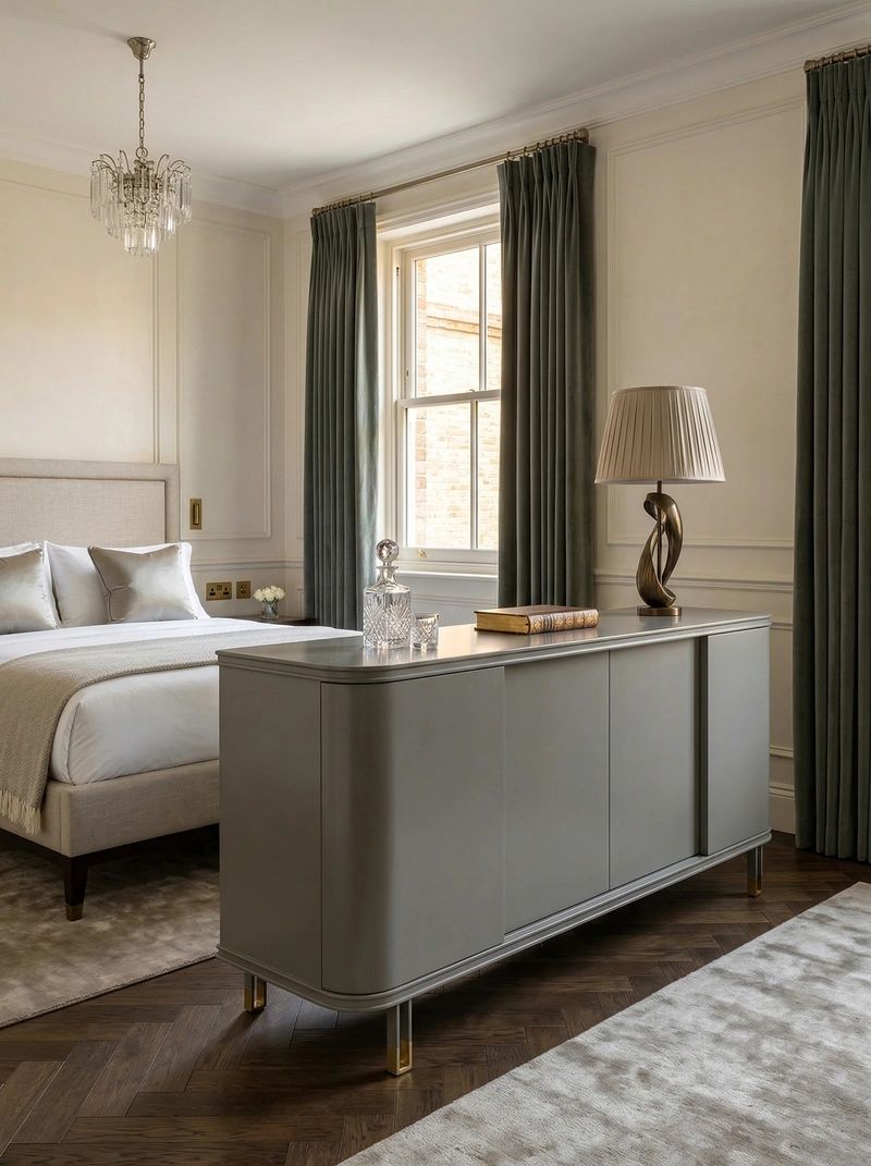 Дизайн спальни в стиле Классика — фото интерьера от нейросети RoomGPT