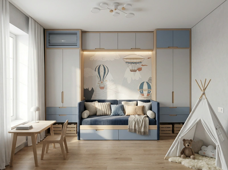 Дизайн интерьера в стиле Хюгге — Детская от нейросети RoomGPT