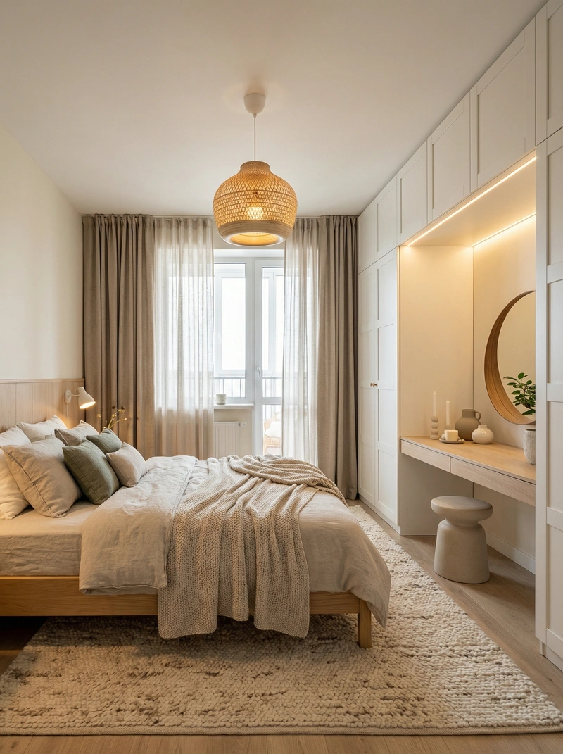 Дизайн интерьера в стиле Хюгге — Спальня от нейросети RoomGPT