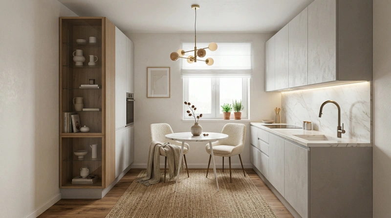Дизайн кухни в стиле Хюгге — фото интерьера от нейросети RoomGPT