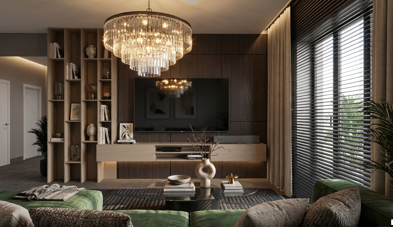 Дизайн гостиной в стиле Контемпорари — фото интерьера от нейросети RoomGPT