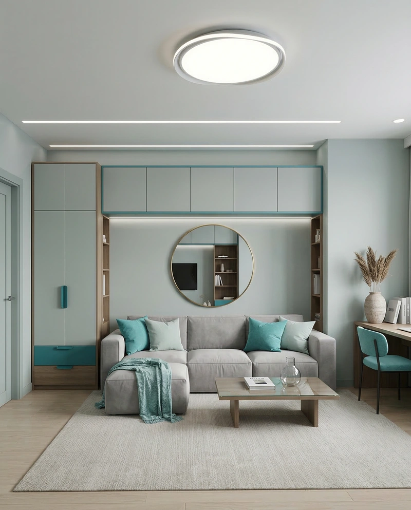 Дизайн интерьера в стиле Минимализм — Гостиная от нейросети RoomGPT