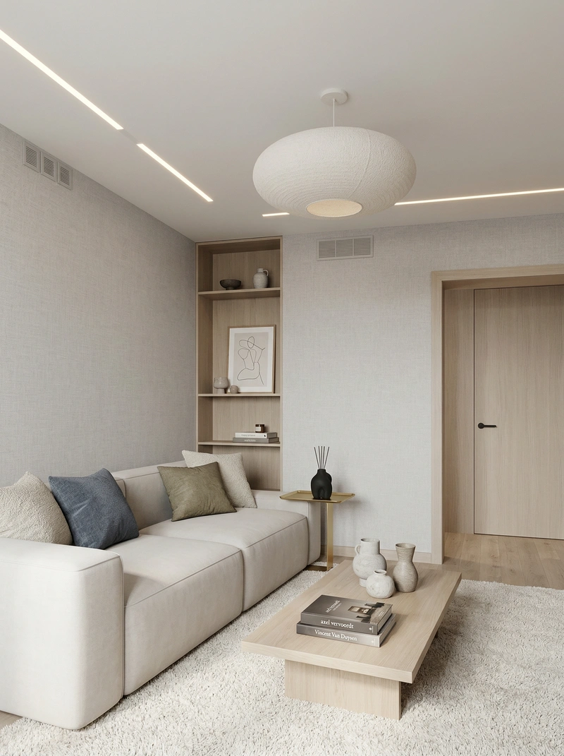 Дизайн интерьера в стиле Минимализм — Гостиная от нейросети RoomGPT