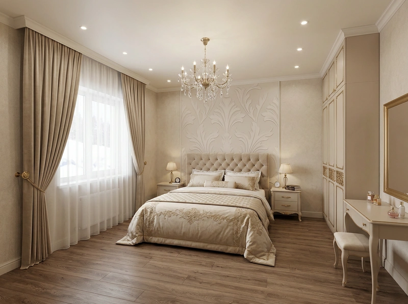 Дизайн интерьера в стиле Классика — Спальня от нейросети RoomGPT