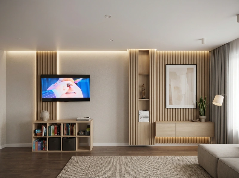 Дизайн интерьера в стиле Минимализм — Гостиная от нейросети RoomGPT