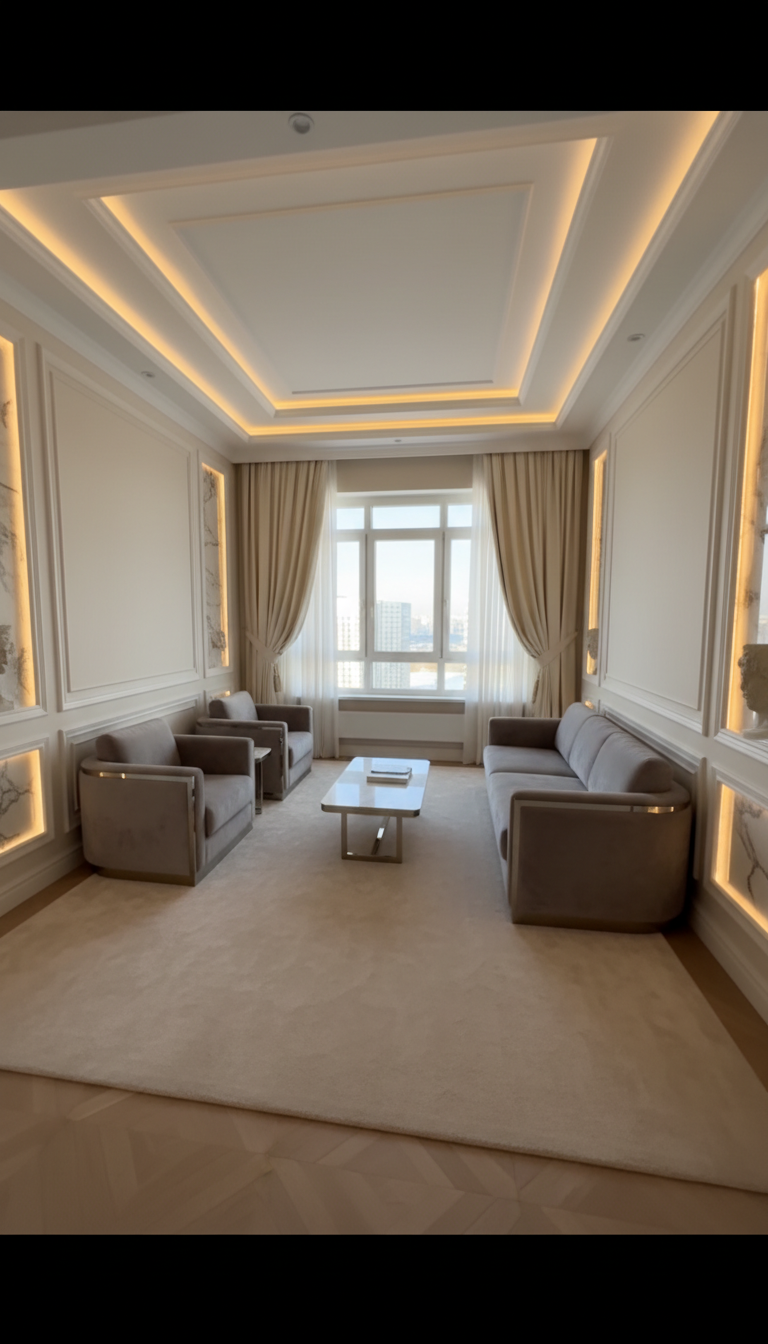 Дизайн гостиной в стиле Классика — фото интерьера от нейросети RoomGPT