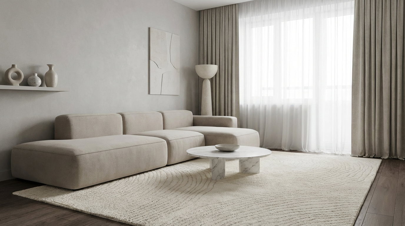 Дизайн гостиной в стиле Минимализм — фото интерьера от нейросети RoomGPT