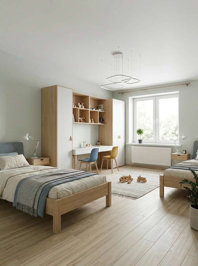 Дизайн детской в стиле Сканди — фото интерьера от нейросети RoomGPT