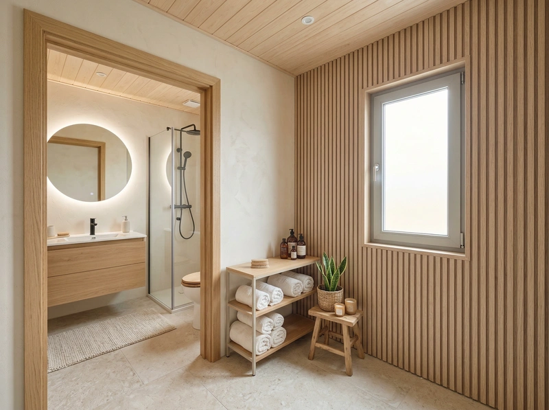 Дизайн интерьера в стиле Хюгге — Ванная от нейросети RoomGPT