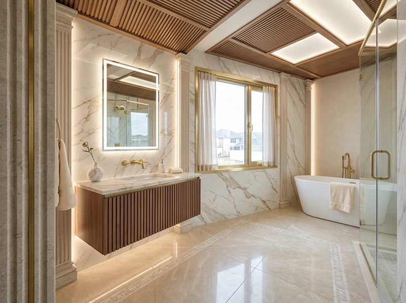 Дизайн интерьера в стиле Неоклассика — Ванная от нейросети RoomGPT