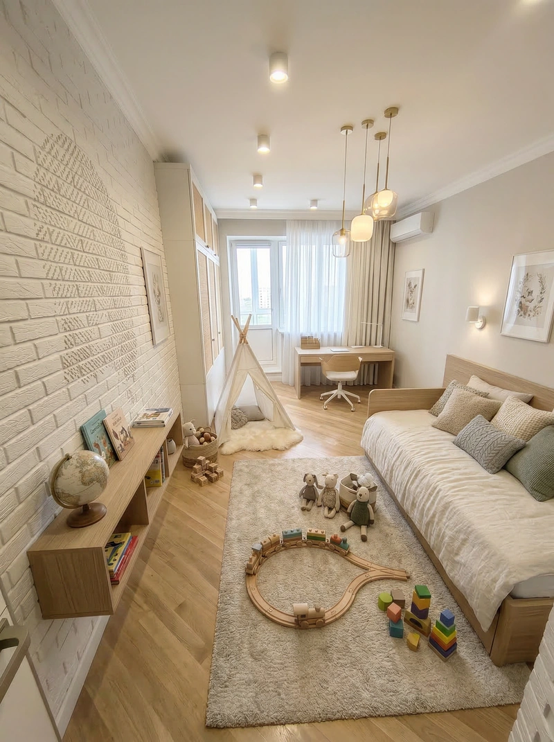 Дизайн детской в стиле Хюгге — фото интерьера от нейросети RoomGPT