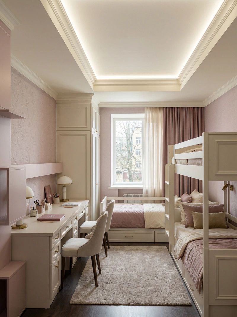 Дизайн интерьера в стиле Классика — Детская от нейросети RoomGPT