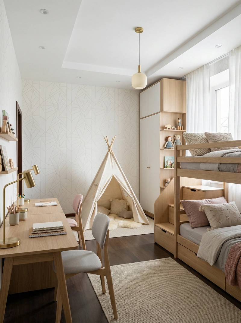 Дизайн интерьера в стиле Хюгге — Детская от нейросети RoomGPT