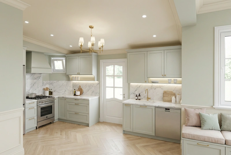 Дизайн интерьера в стиле Классика — Кухня от нейросети RoomGPT