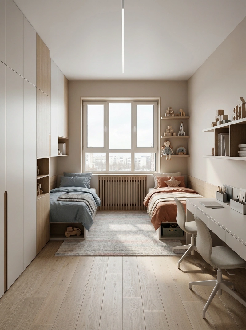 Дизайн детской в стиле Минимализм — фото интерьера от нейросети RoomGPT