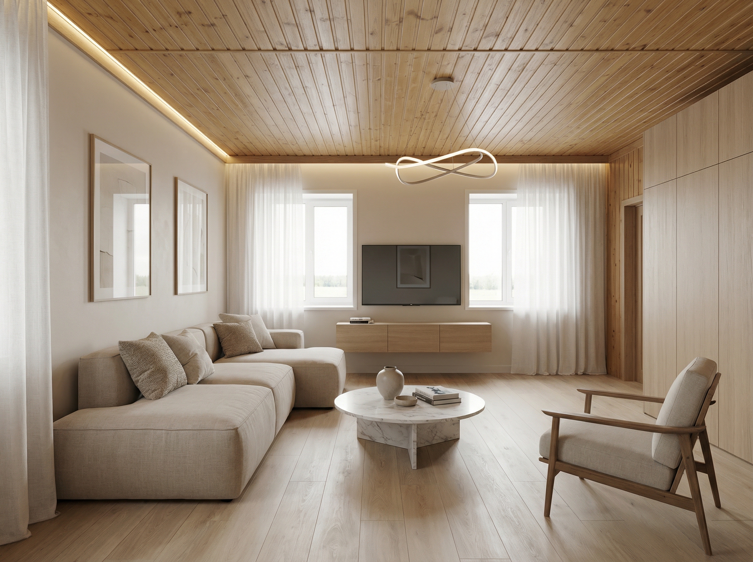 Дизайн гостиной в стиле Минимализм — фото интерьера от нейросети RoomGPT