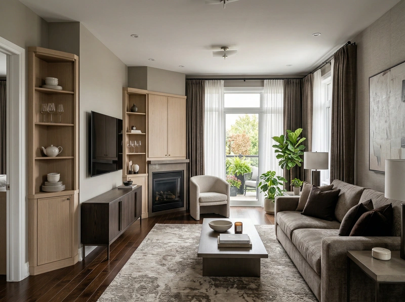 Дизайн гостиной в стиле Контемпорари — фото интерьера от нейросети RoomGPT