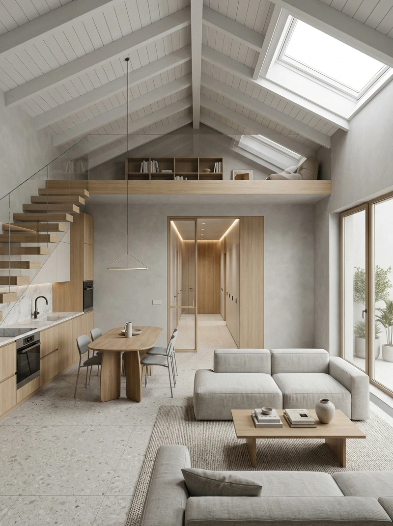 Дизайн гостиной в стиле Сканди — фото интерьера от нейросети RoomGPT