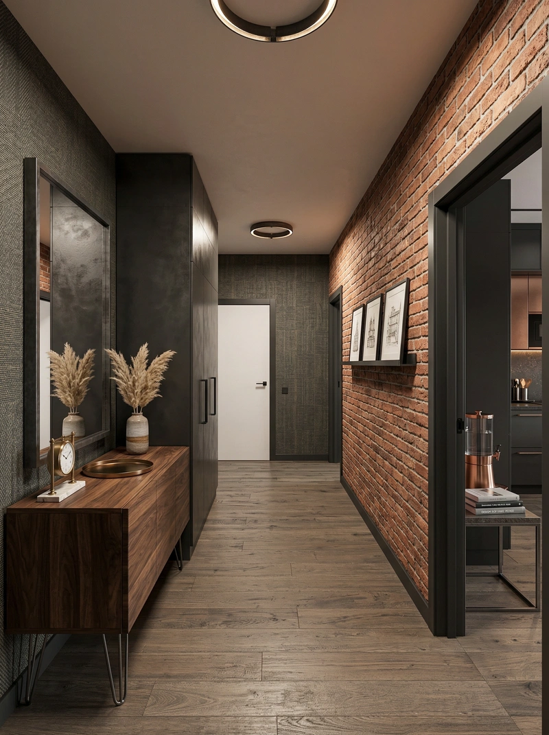 Дизайн интерьера в стиле Лофт — Прихожая от нейросети RoomGPT