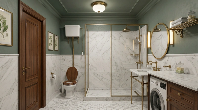 Дизайн интерьера в стиле Классика — Ванная от нейросети RoomGPT