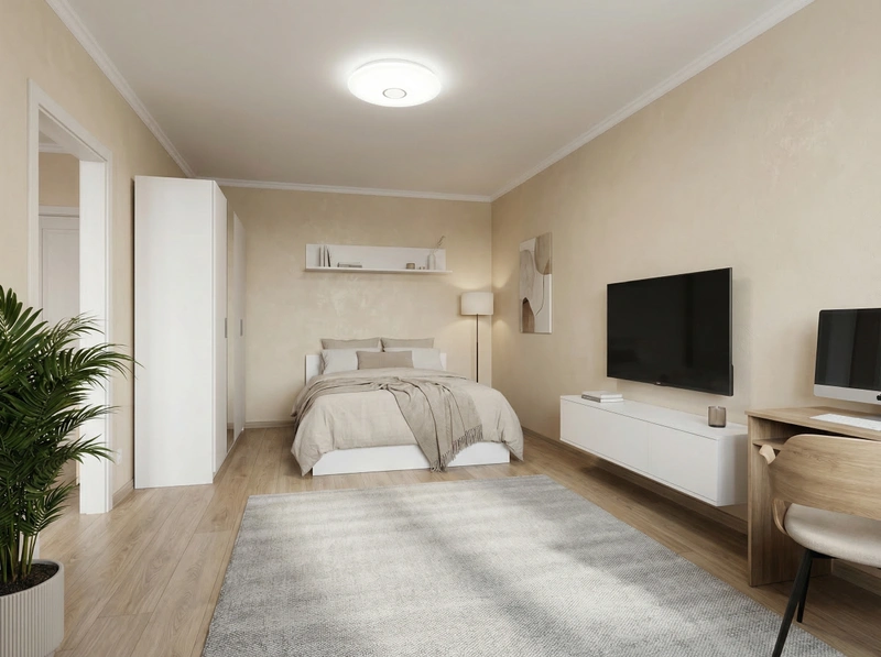 Дизайн интерьера в стиле Минимализм — Гостиная от нейросети RoomGPT