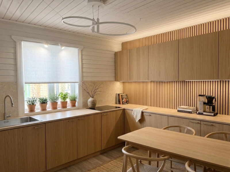 Дизайн кухни в стиле Хюгге — фото интерьера от нейросети RoomGPT