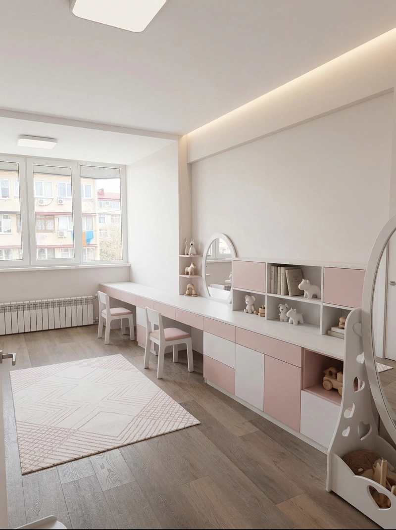 Дизайн детской в стиле Минимализм — фото интерьера от нейросети RoomGPT