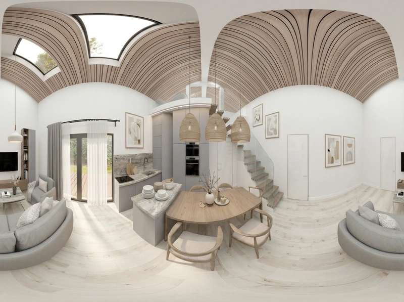 Дизайн интерьера в стиле Сканди — Кухня от нейросети RoomGPT