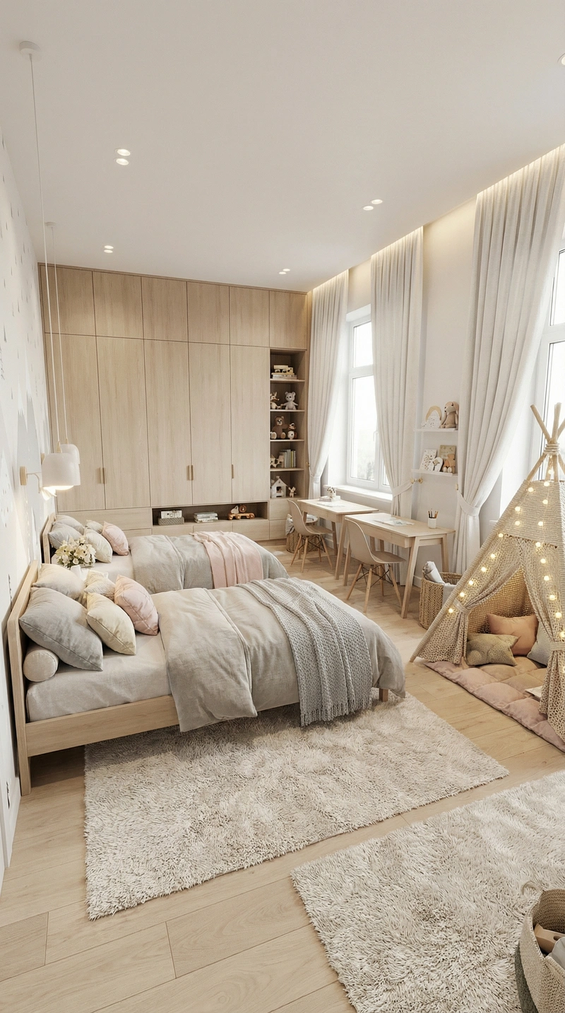 Дизайн интерьера в стиле Хюгге — Детская от нейросети RoomGPT