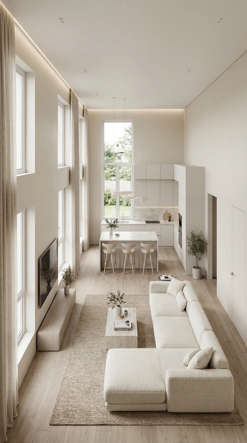 Дизайн интерьера в стиле Минимализм — Гостиная от нейросети RoomGPT